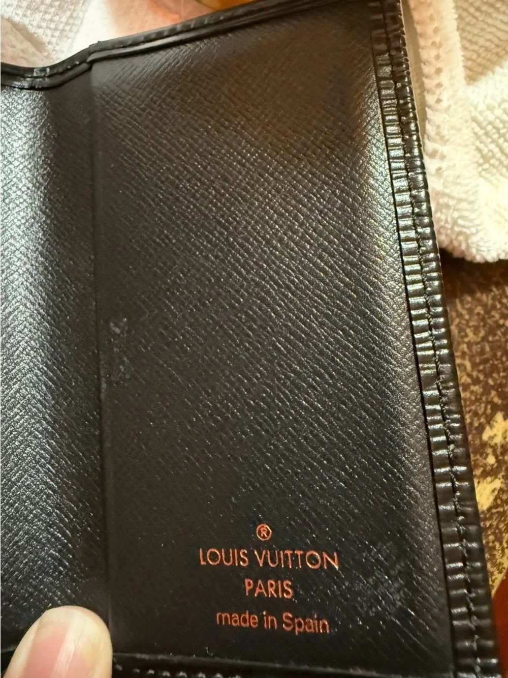 Louis Vuitton Black EPI Textured Leather Card Holder